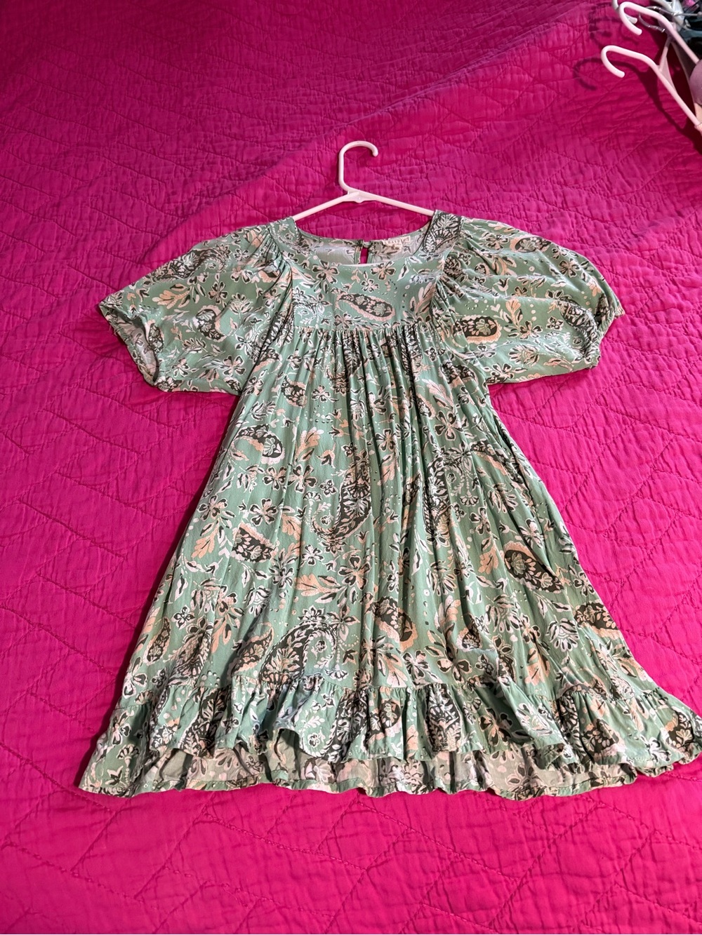 Hayden Girls' Green Paisley Ruffle Dress